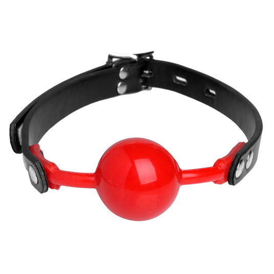 Master Series The Hush Gag Silicone Comfort Ball Gag Red Black