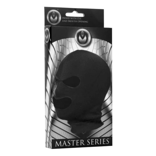 Master Series Facade Hood With Eye And Mouth Holes Black