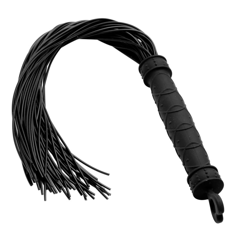 Load image into Gallery viewer, Frisky Punish Me Silicone Flogger Black
