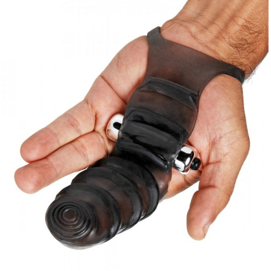 Master Series Bang Bang G-Spot Vibrating Finger Glove Black
