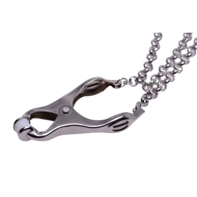 Load image into Gallery viewer, Master Series Affix Triple Chain Nipple Clamps Silver
