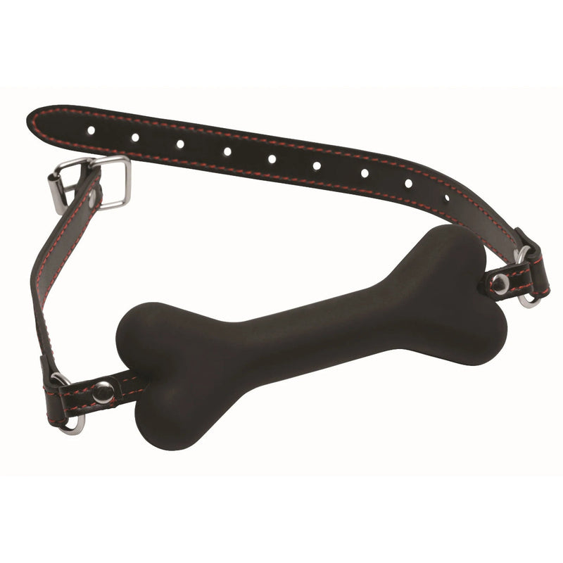 Load image into Gallery viewer, Master Series Hound Adjustable Dog Bone Gag Black
