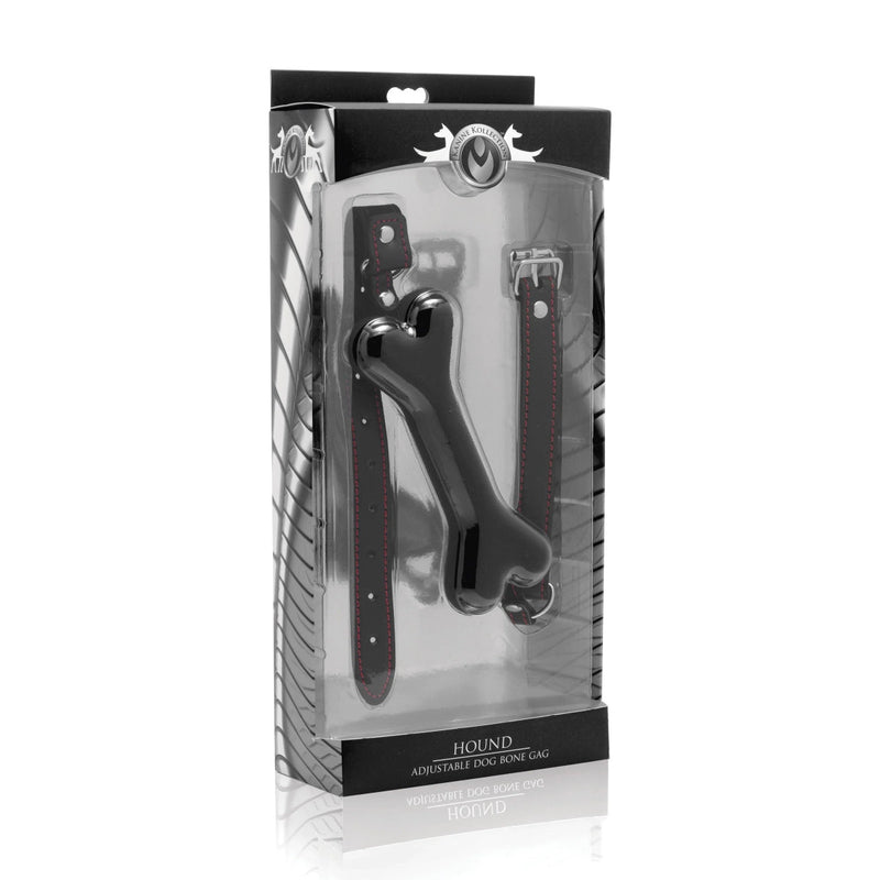 Load image into Gallery viewer, Master Series Hound Adjustable Dog Bone Gag Black
