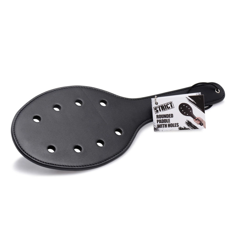 Load image into Gallery viewer, Strict Deluxe Rounded Paddle With Holes Black
