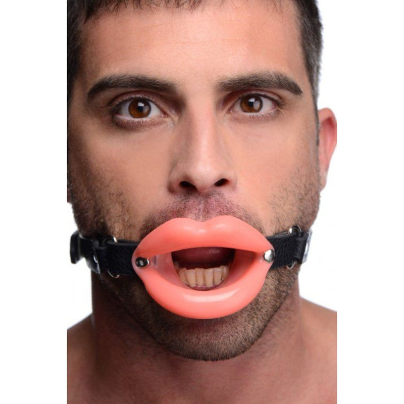 Load image into Gallery viewer, Master Series Sissy Mouth Gag Pink Black
