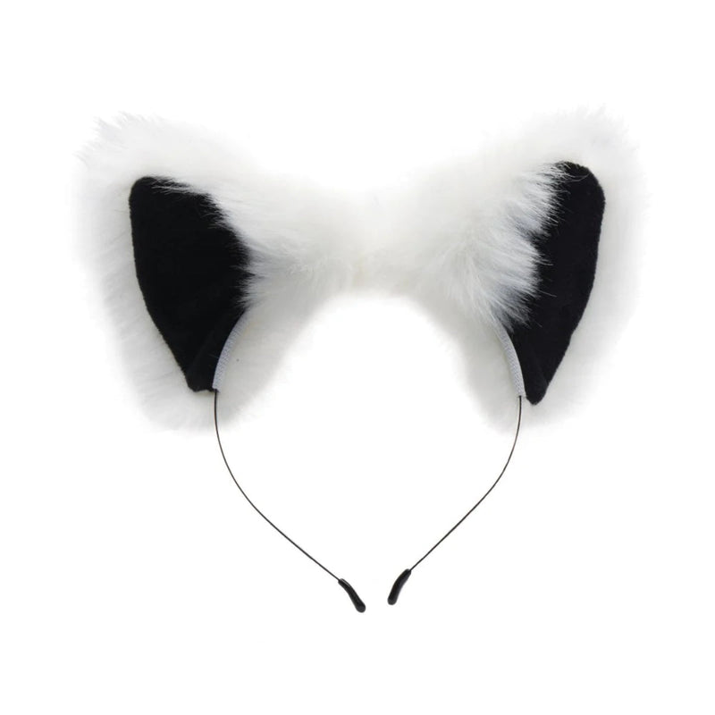 Load image into Gallery viewer, Tailz White Fox Tail Butt Plug And Ears Set White
