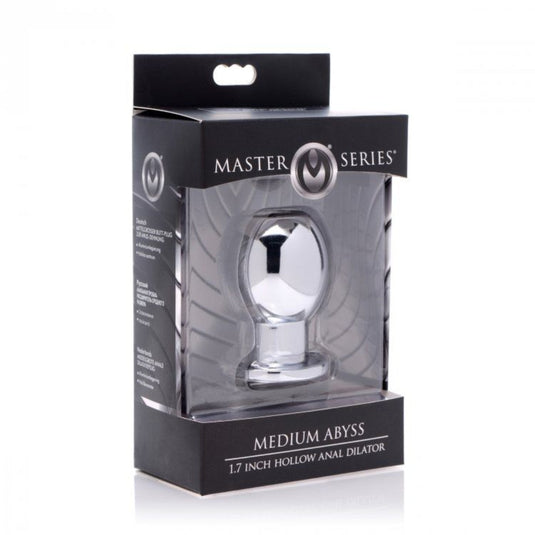 Master Series Medium Abyss Hollow Anal Dilator Silver 1.7 Inch