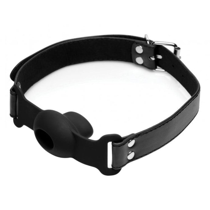 Strict Hollow Silicone Gag Black