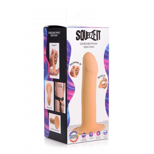 Squeeze-It Squeezable Phallic Dildo Light Pink 6.75 Inch