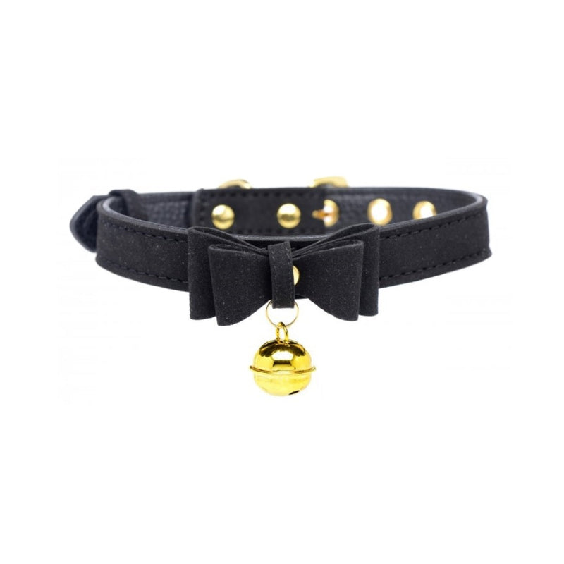 Load image into Gallery viewer, Master Series Golden Kitty Cat Bell Collar Black Gold
