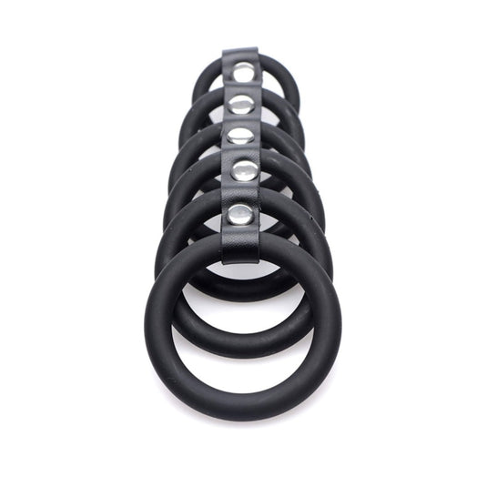 Strict 6 Ring Silicone Chastity Device Black