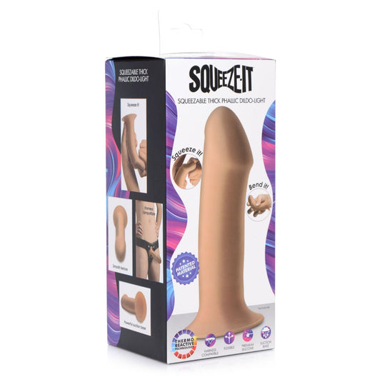 Squeeze-It Squeezable Thick Phallic Dildo Light Pink 6.5 Inch