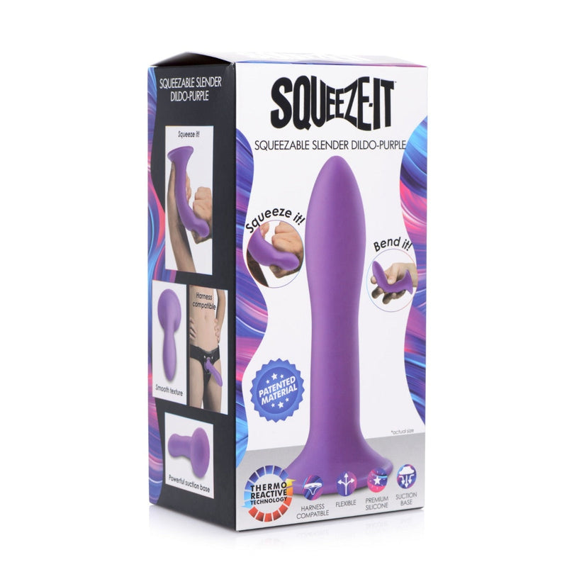 Load image into Gallery viewer, Squeeze-It Squeezable Slender Dildo Purple 5 Inch

