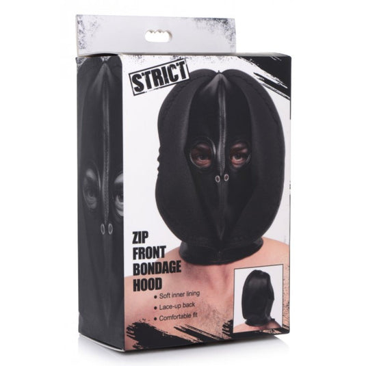 Strict Zip Front Bondage Hood Black