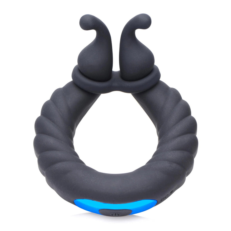 Load image into Gallery viewer, Trinity For Men 10X Cobra Dual Stimulation Silicone Cock Ring Black
