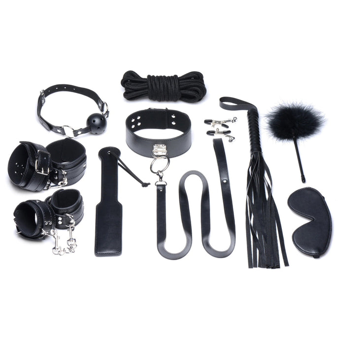 Strict Deluxe 10 Piece Bondage Set Black