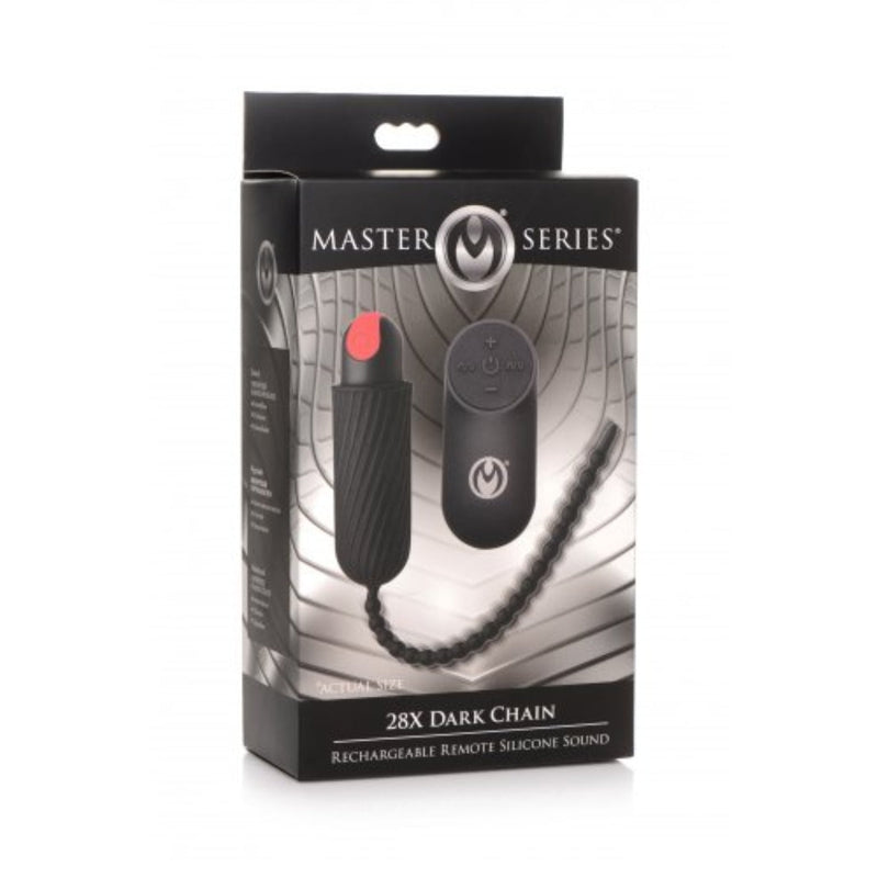 Load image into Gallery viewer, Master Series 28X Dark Chain Rechargeable Remote Silicone Sound Black
