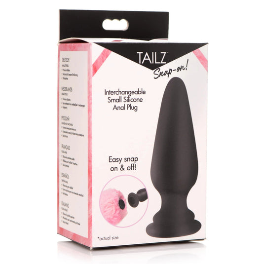 Tailz Snap-On Interchangeable Silicone Butt Plug Black Small