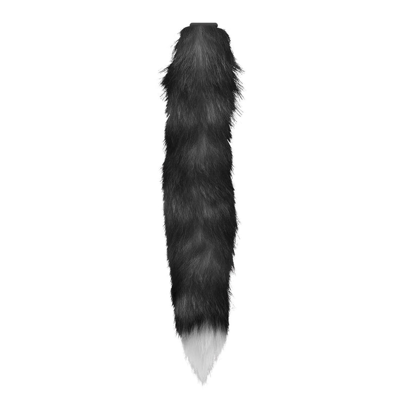 Load image into Gallery viewer, Tailz Snap-On Interchangeable Black &amp; White Fox Tail Black White
