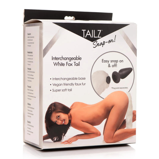 Tailz Snap-On Interchangeable White Fox Tail White