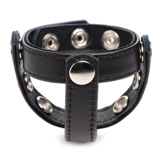 Strict Leather Cock Gear Leather Snap-On Harness Cock Ring Black