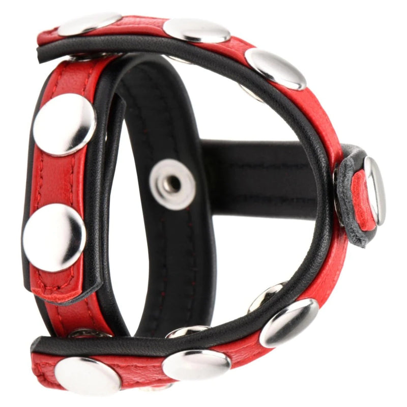 Load image into Gallery viewer, Strict Leather Cock Gear Leather Snap-On Harness Cock Ring Red
