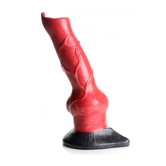 Front View Product - Creature Cocks Hell-Hound Canine Penis Silicone Dildo Red  - Prowler UK - Gay Sex Toys