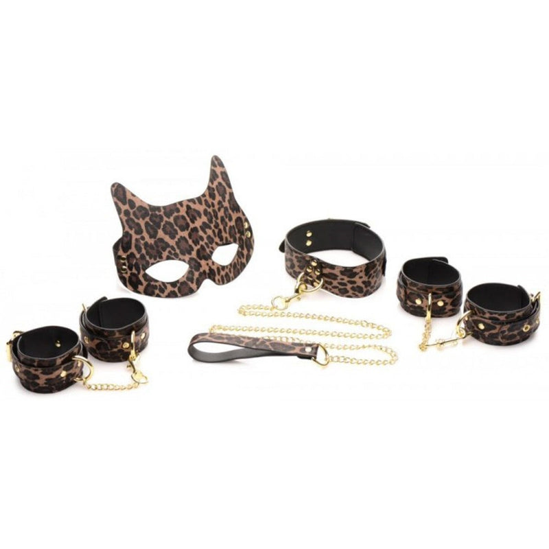 Load image into Gallery viewer, Master Series Wild Sex 7 Piece Bondage Set Leopard Print
