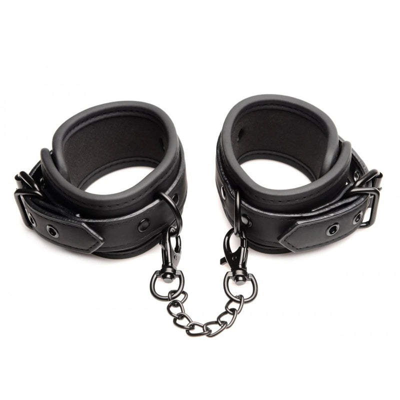 Load image into Gallery viewer, Master Series Kinky Comfort Wrist &amp; Ankle Cuff Set Black
