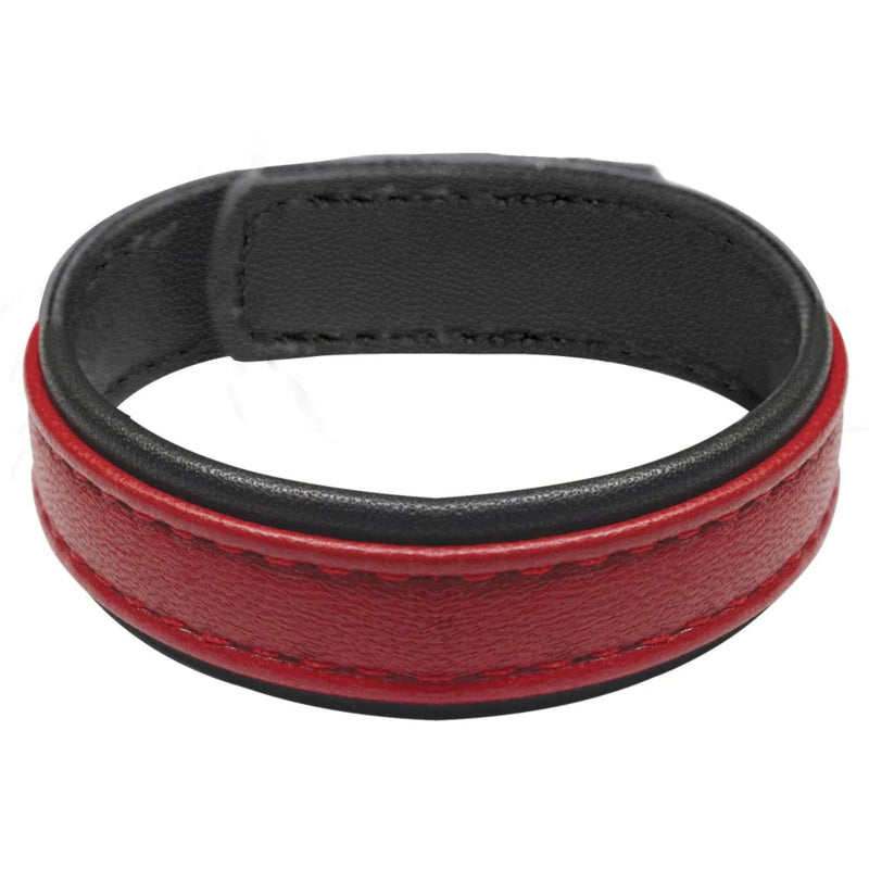 Load image into Gallery viewer, Strict Leather Cock Gear Leather &amp; Velcro Cock Ring Red
