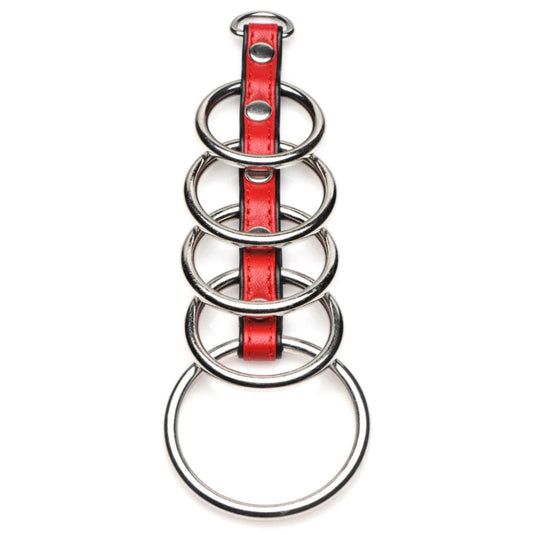 Strict Leather Cock Gear Leather And Steel Gates Of Hell Cock Ring Red