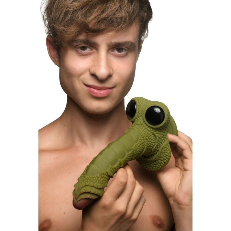 Load image into Gallery viewer, Creature Cocks Swamp Monster Scaly Silicone Dildo Green  - Prowler UK - Gay Sex Toys
