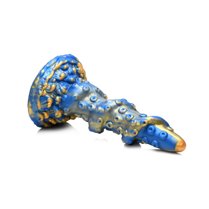 Load image into Gallery viewer, Creature Cocks Lord Kraken Tentacled Silicone Dildo Blue Gold  - Prowler UK - Gay Sex Toys
