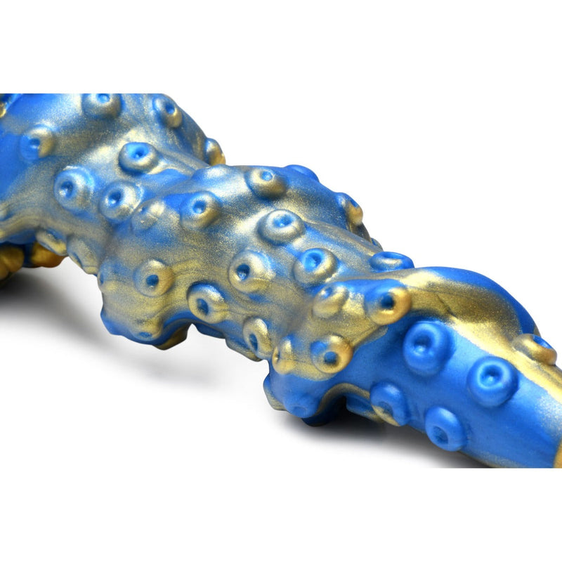 Load image into Gallery viewer, Creature Cocks Lord Kraken Tentacled Silicone Dildo Blue Gold  - Prowler UK - Gay Sex Toys
