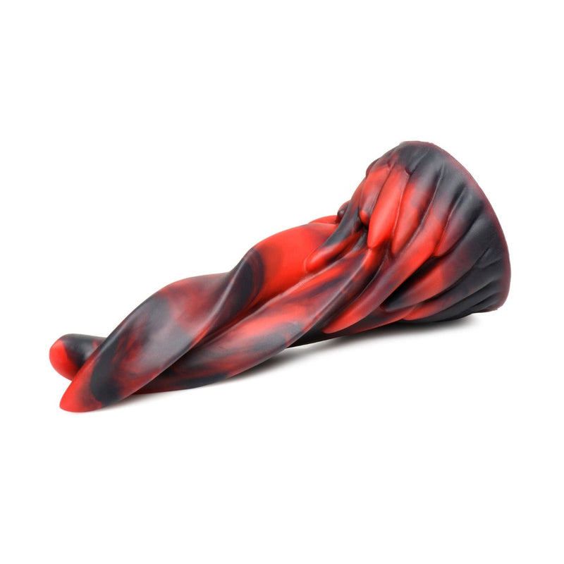 Load image into Gallery viewer, Creature Cocks Hell Kiss Twisted Tongues Silicone Dildo Red Black - Simply Pleasure
