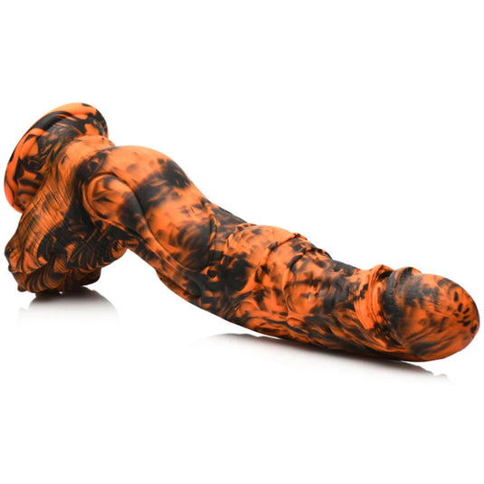 Creature Cocks Sabertooth Silicone Dildo Orange Black  - Prowler UK - Gay Sex Toys