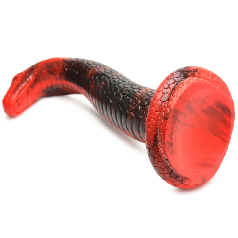 Load image into Gallery viewer, Creature Cocks King Cobra Silicone Dildo Black Red - Simply Pleasure
