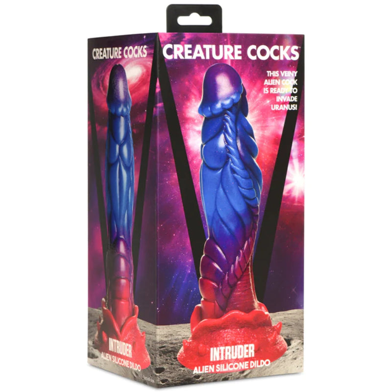Load image into Gallery viewer, Creature Cocks Intruder Alien Silicone Dildo Purple Blue Pink - Simply Pleasure
