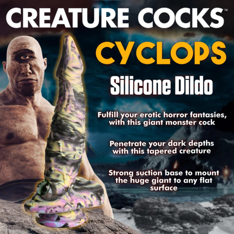 Load image into Gallery viewer, Creature Cocks Cyclops Monster Silicone Dildo Multi Colour - Simply Pleasure
