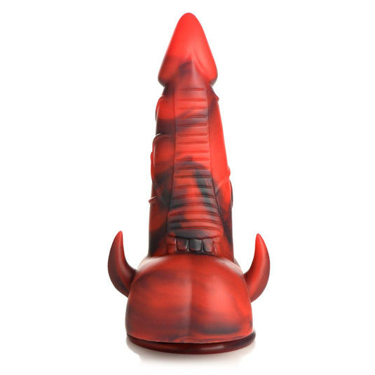 Creature Cocks Horny Devil Demon Silicone Dildo Black Red - Simply Pleasure