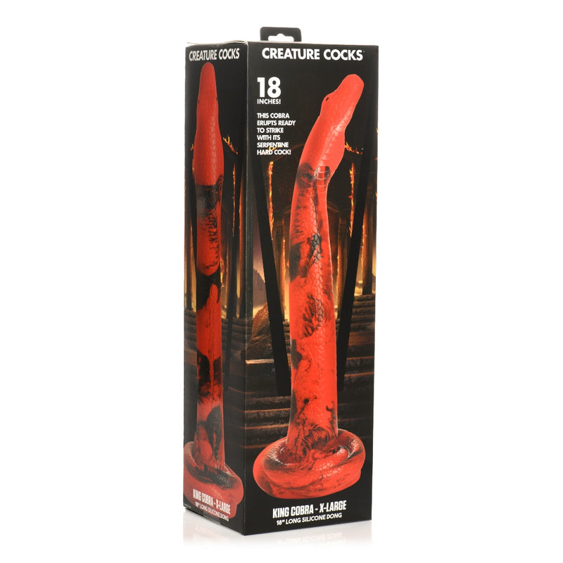 Load image into Gallery viewer, Creature Cocks King Cobra XL Silicone Dong Red Black  - Prowler UK - Gay Sex Toys
