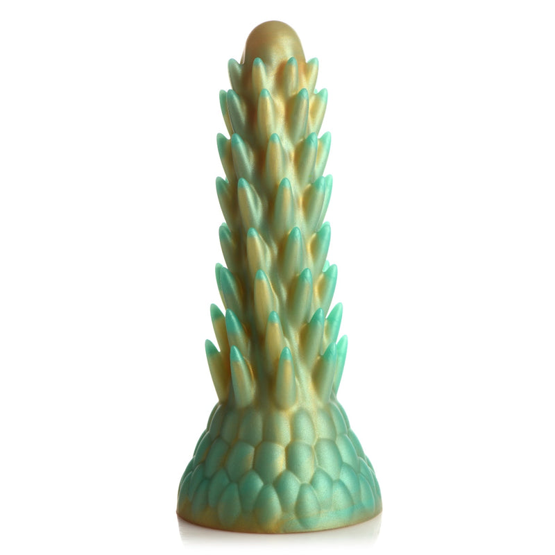 Load image into Gallery viewer, Creature Cocks Stegosaurus Spiky Reptile Silicone Dildo Gold Teal - Simply Pleasure
