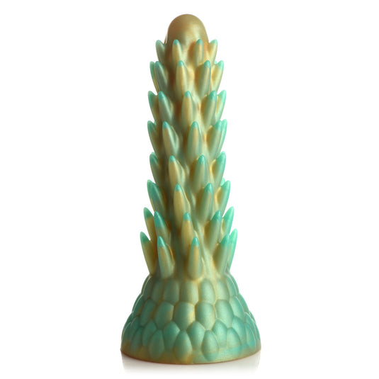 Creature Cocks Stegosaurus Spiky Reptile Silicone Dildo Gold Teal  - Prowler UK - Gay Sex Toys