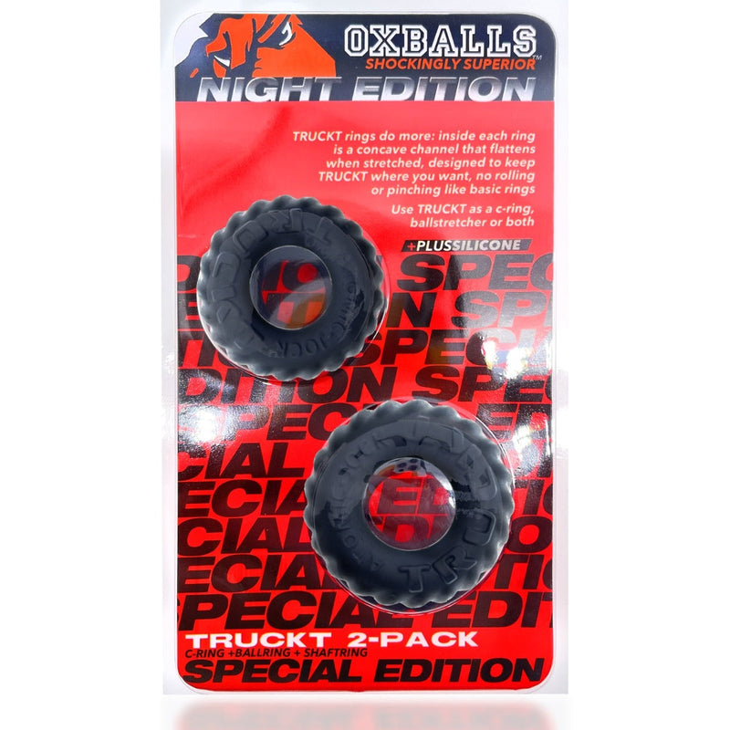Load image into Gallery viewer, Oxballs Truckt Plus Silicone Cock Ring 2 Pack Special Edition Night
