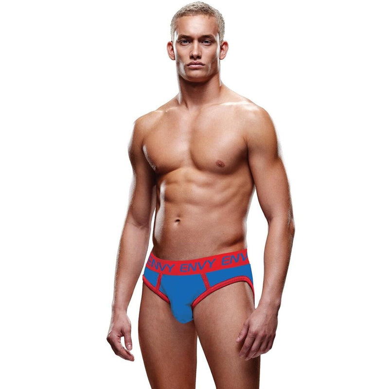 Load image into Gallery viewer, Envy Solid Jock Strap Blue Red
