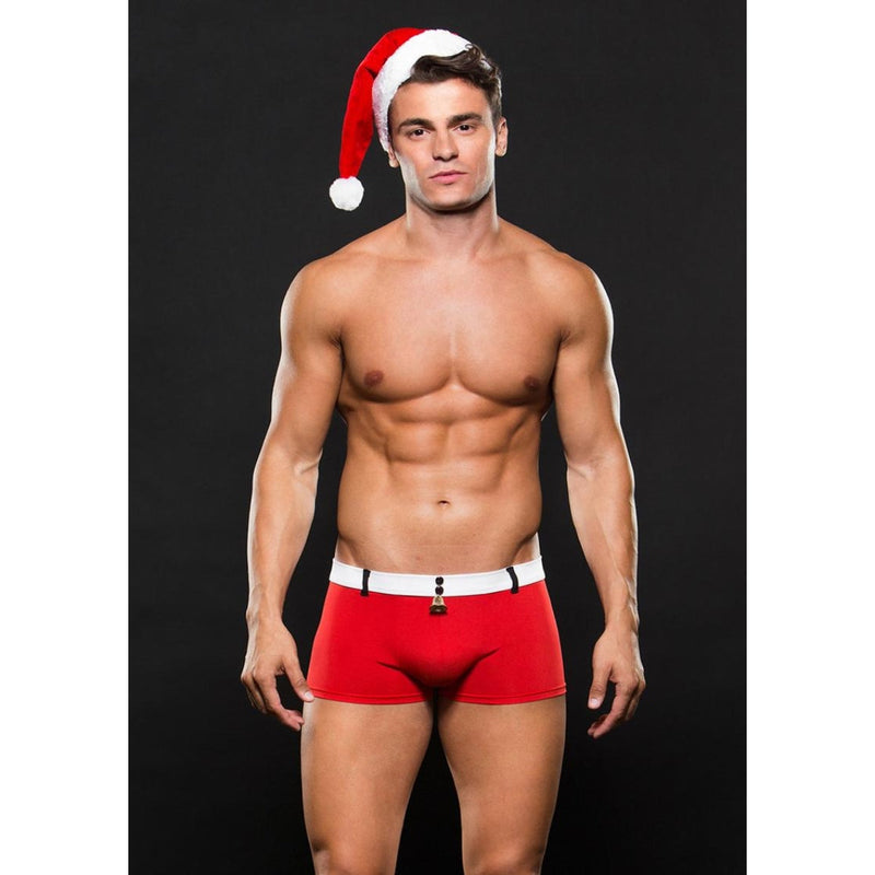 Load image into Gallery viewer, Envy Santa Hat And Shorts 2 Piece Costume Set Red White
