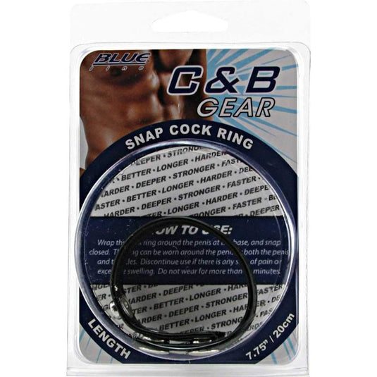 Blue Line Snap Cock Ring Black 7.75 Inch - Simply Pleasure