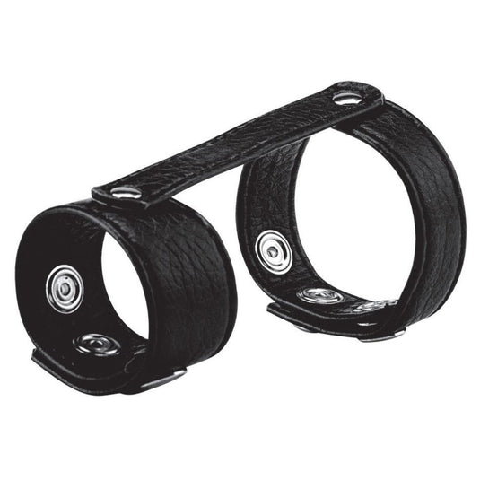 Blue Line Duo Snap Cock And Ball Ring Black - Simply Pleasure