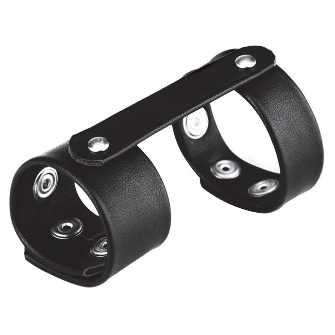 Blue Line Duo Cock And Ball Shaft Support Cock Ring Black - Simply Pleasure
