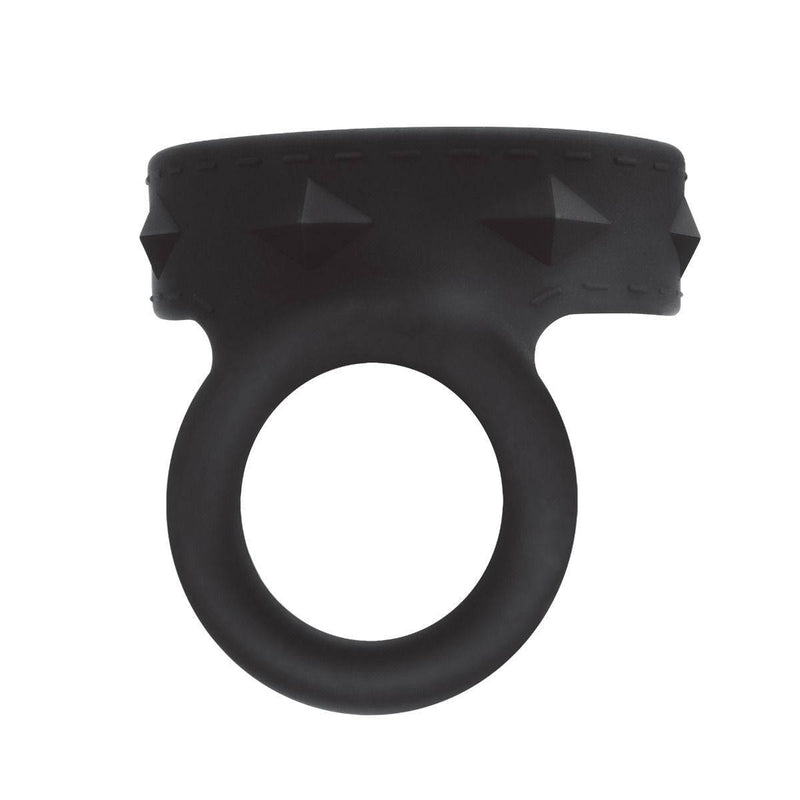 Load image into Gallery viewer, Front View Product - Blue Line Silicone Duo Snap Cock &amp; Ball Ring Black  - Prowler UK - Gay Sex Toys
